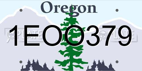 1EOO379 Oregon License Plate