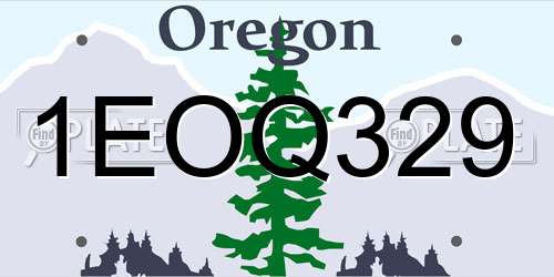 1EOQ329 Oregon License Plate