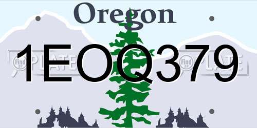 1EOQ379 Oregon License Plate