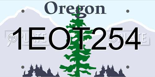 1EOT254 Oregon License Plate
