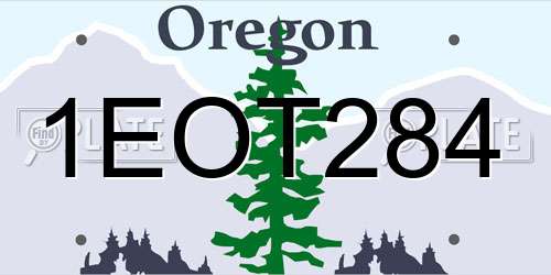 1EOT284 Oregon License Plate