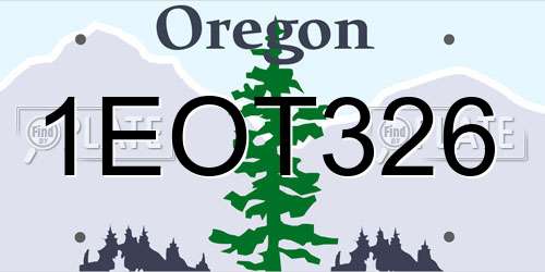 1EOT326 Oregon License Plate
