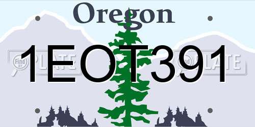 1EOT391 Oregon License Plate