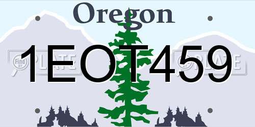 1EOT459 Oregon License Plate
