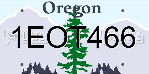 1EOT466 Oregon License Plate