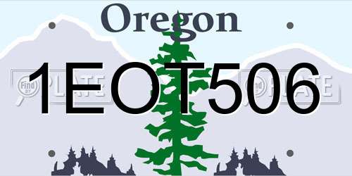 1EOT506 Oregon License Plate