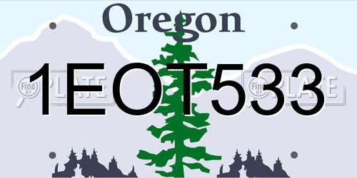 1EOT533 Oregon License Plate