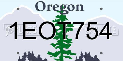 1EOT754 Oregon License Plate
