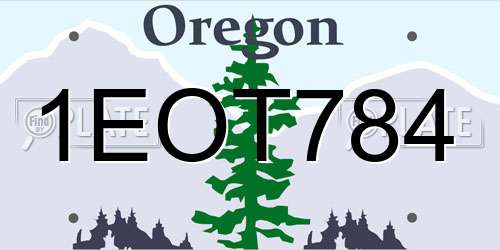 1EOT784 Oregon License Plate