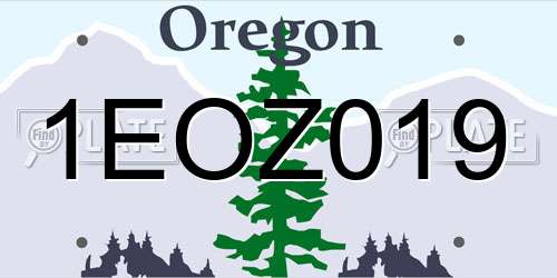 1EOZ019 Oregon License Plate