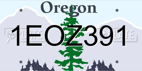 1EOZ391 Oregon License Plate
