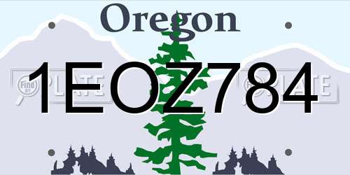 1EOZ784 Oregon License Plate
