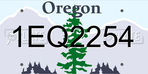 1EQ2254 Oregon License Plate