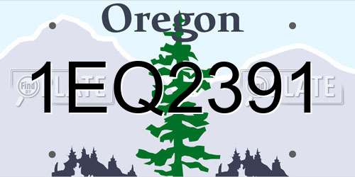 1EQ2391 Oregon License Plate