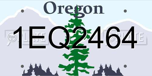 1EQ2464 Oregon License Plate