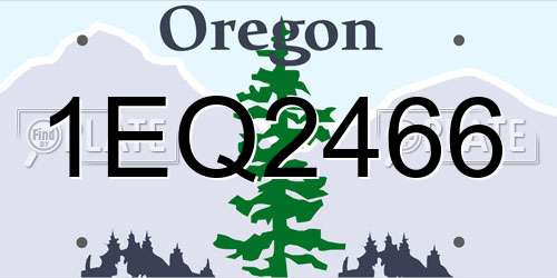 1EQ2466 Oregon License Plate