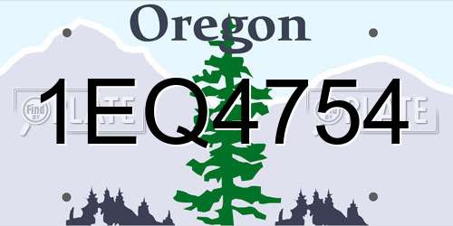 1EQ4754 Oregon License Plate