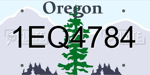 1EQ4784 Oregon License Plate
