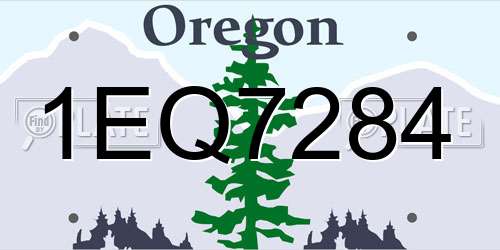 1EQ7284 Oregon License Plate