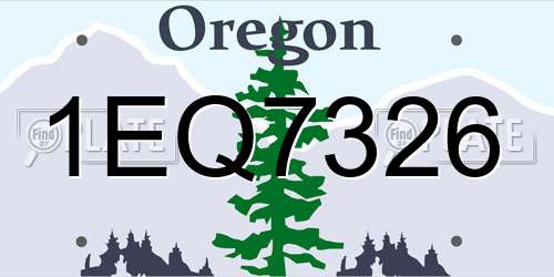 1EQ7326 Oregon License Plate