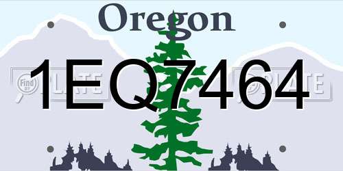 1EQ7464 Oregon License Plate