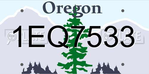 1EQ7533 Oregon License Plate