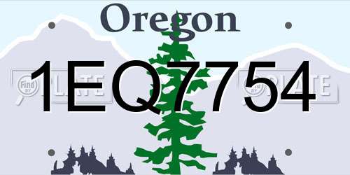 1EQ7754 Oregon License Plate
