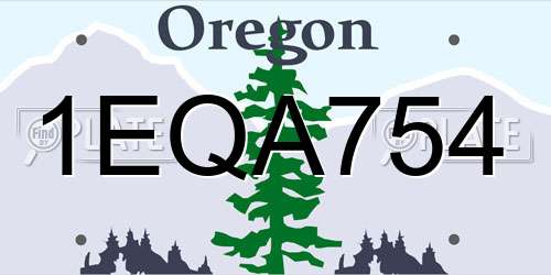 1EQA754 Oregon License Plate