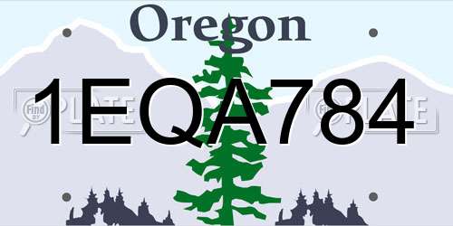 1EQA784 Oregon License Plate