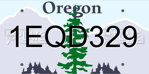 1EQD329 Oregon License Plate