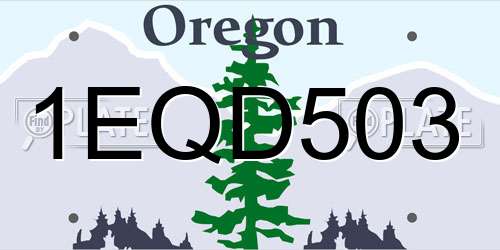 1EQD503 Oregon License Plate