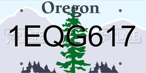 1EQG617 Oregon License Plate