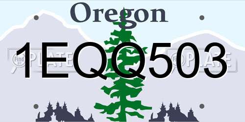 1EQQ503 Oregon License Plate