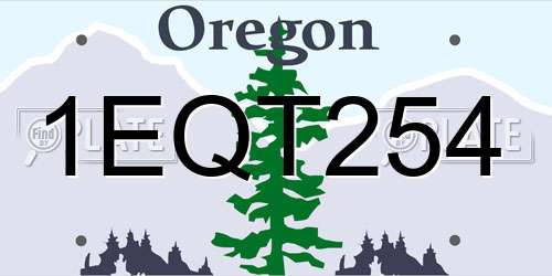 1EQT254 Oregon License Plate
