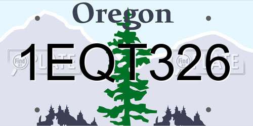 1EQT326 Oregon License Plate