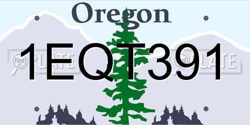 1EQT391 Oregon License Plate