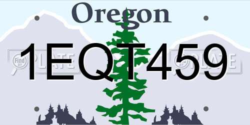 1EQT459 Oregon License Plate