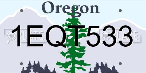 1EQT533 Oregon License Plate