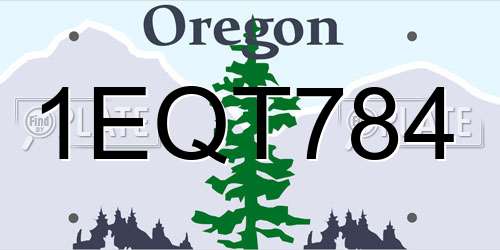 1EQT784 Oregon License Plate