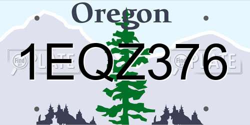 1EQZ376 Oregon License Plate
