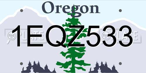 1EQZ533 Oregon License Plate