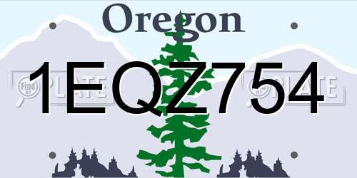 1EQZ754 Oregon License Plate