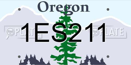 1ES211 Oregon License Plate