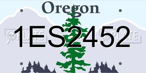 1ES2452 Oregon License Plate