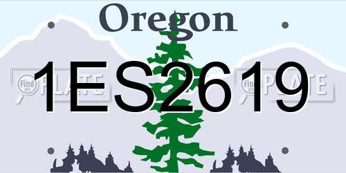 1ES2619 Oregon License Plate