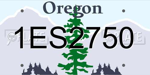 1ES2750 Oregon License Plate
