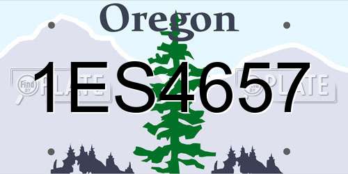 1ES4657 Oregon License Plate