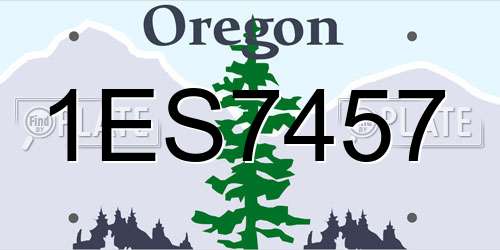 1ES7457 Oregon License Plate