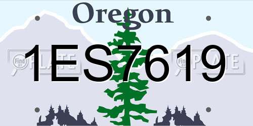 1ES7619 Oregon License Plate