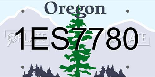 1ES7780 Oregon License Plate